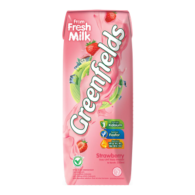 Greenfields Susu UHT Stroberi Kotak 250 ml