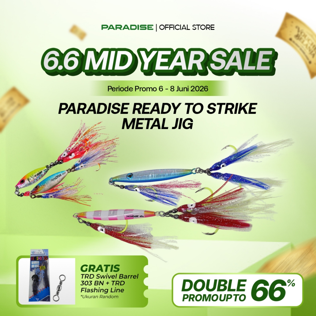 Paradise - Ready To Strike Metal Jig – Umpan Jigging Laut GID Glow In The Dark 60–120gr - Body Hybri