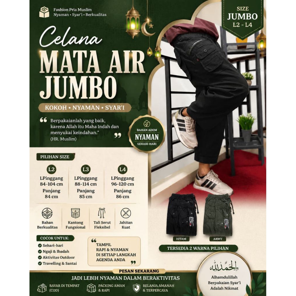sirwal mata air jumbo/sirwal premium/sirwal jumbo