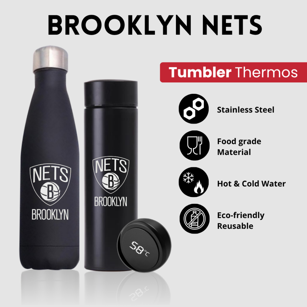 BROOKLYN NETS - TUMBLER TERMOS CUSTOM DESAIN LOGO BROOKLYN NETS