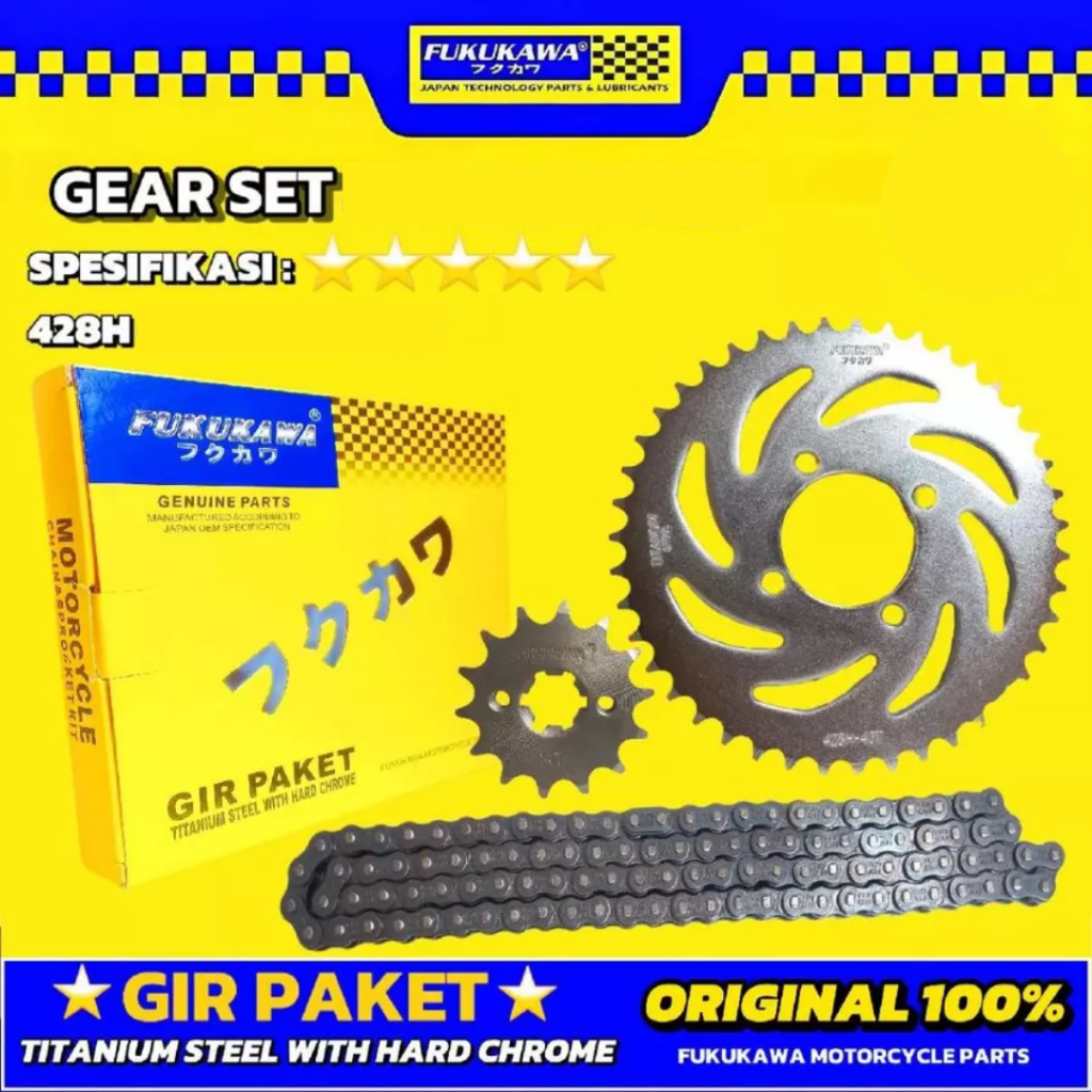 Gir Gear Set Satriu Fu Smash Shogun Thunder 125 KLX 150 Gear Set Ori FUKUKAWA