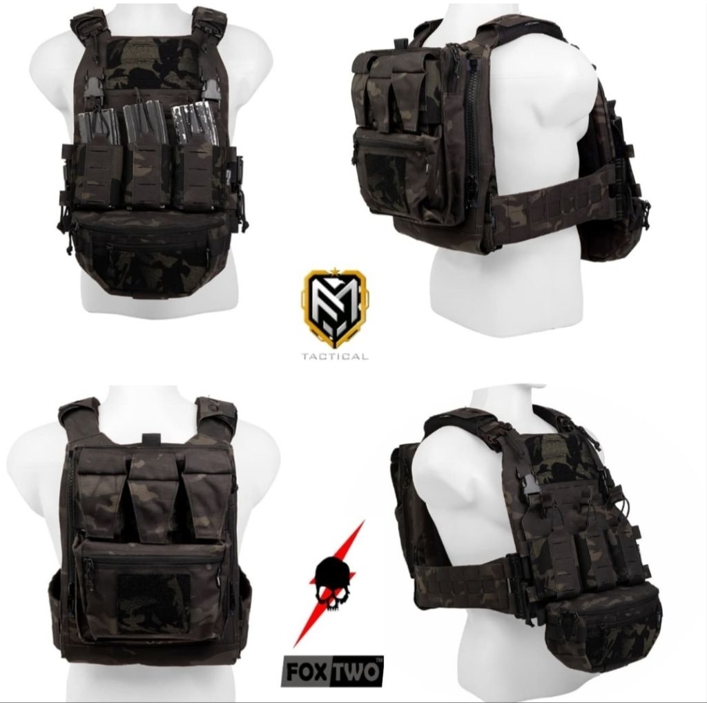 ROMPI BODYVEST FOX TWO GEN 3 MOLLE CUT TYPE A MULTICAM BLACK