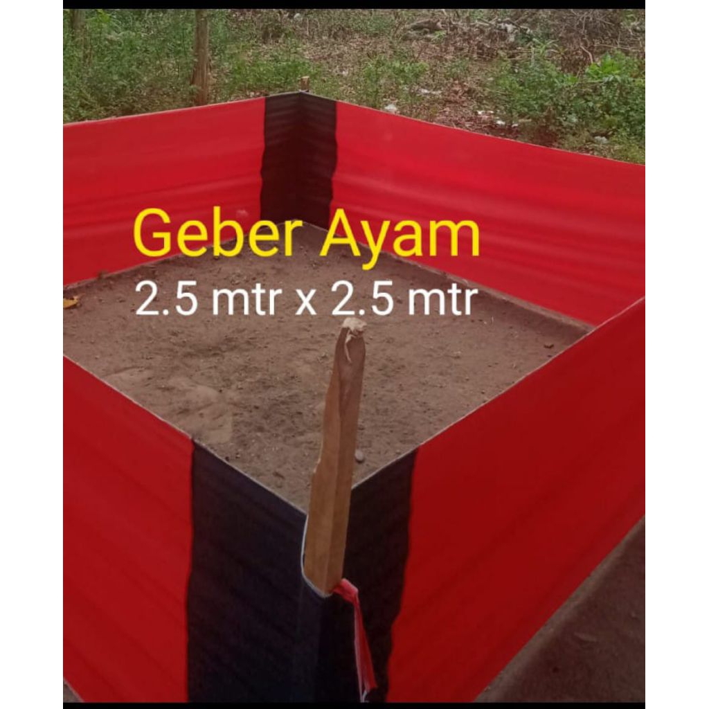 geber kain ayam 2,5 m x 2,5 m lubang 4