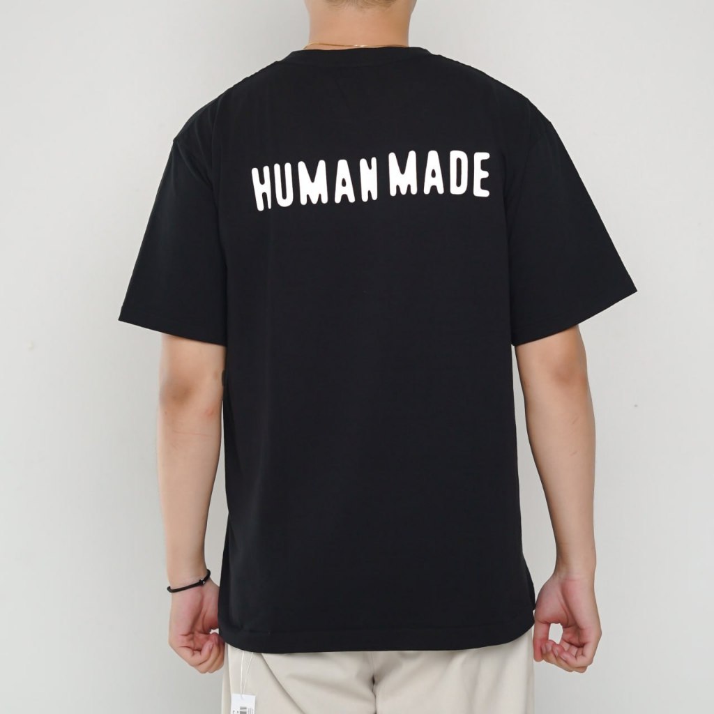 Kaos HUMAN MADE RED EMBROIDERY BLACK TSHIRT 100% ORIGINAL