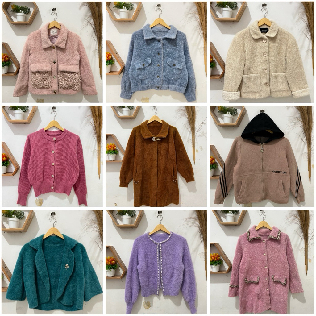 BATCH-13 CARDIGAN BULU FUZZY / CARDIGAN RAJUT TEBAL / OUTER RAJUT / BULU FUZZY