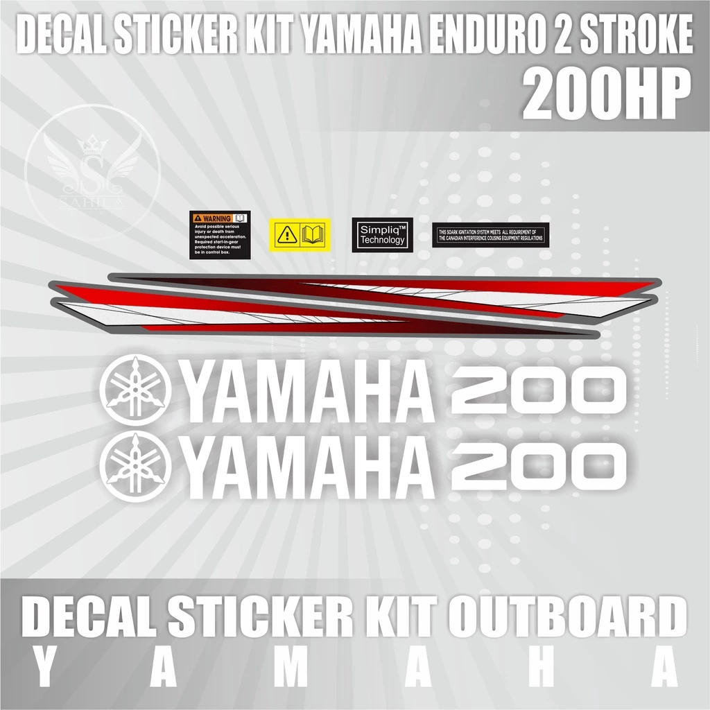STIKER MESIN TEMPEL YAMAHA ENDURO 200 PK 2 STROKE DECAL KIT