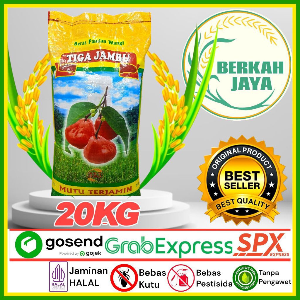 BERAS TIGA JAMBU 20.KG (Beras Premium)