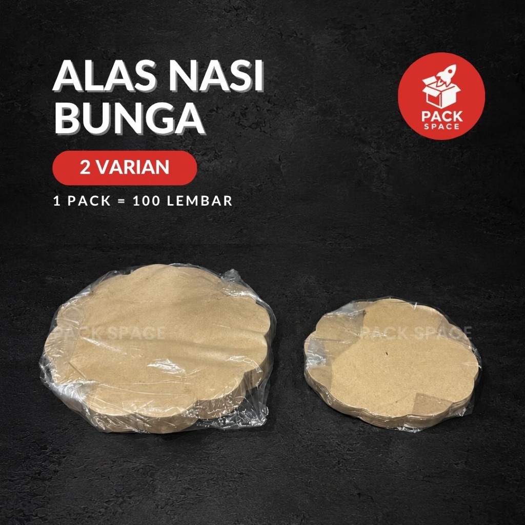 Kertas Alas Nasi Coklat Bulat Bunga Untuk Alas Piring Wadah Makanan Warna Coklat