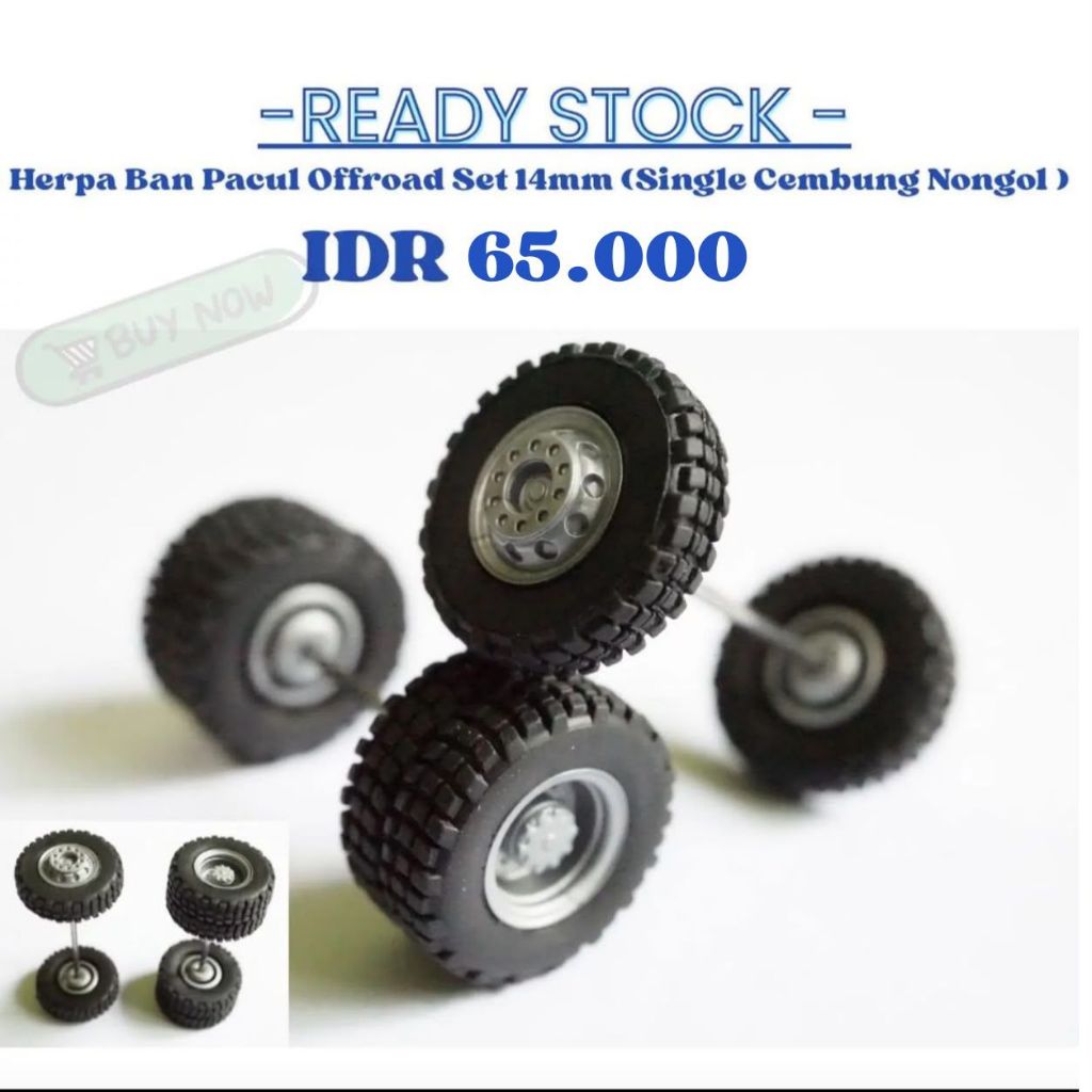 Herpa Ban Pacul Offroad Set 14mm (Single Cembung Nongol) 1:87 HO