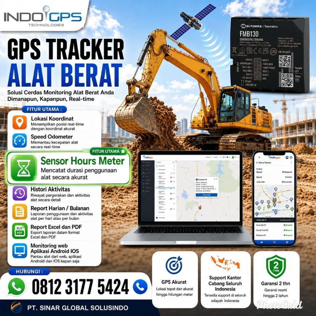 GPS Tracker Alat Berat Sensor Hours Meter GPS Tracker Alat Berat Sensor Jam kerja GPS Tracker Alat B