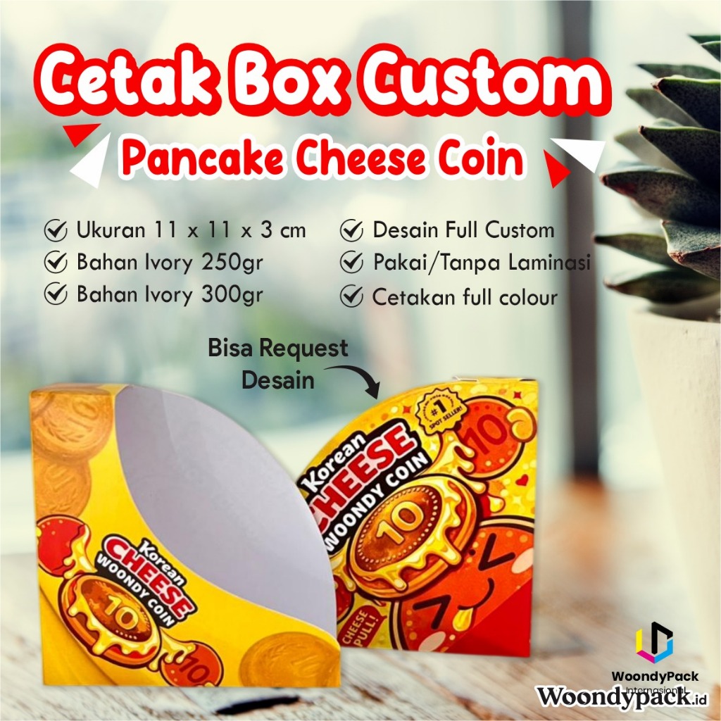 Packaging Makanan Pancake Cheese Coin - Box Makanan Ivory Custom Grosir Murah