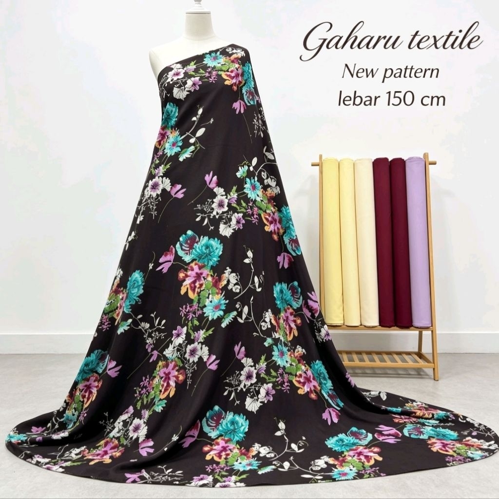 kain katun linen rami premium - katun linen motif - linen meteran (harga per 50cm)
