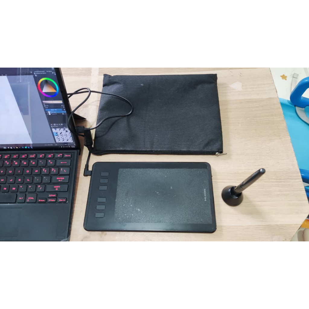 [PRELOVED] HUION H640P Graphic Drawing Tablet OSU pen tab dengan tas