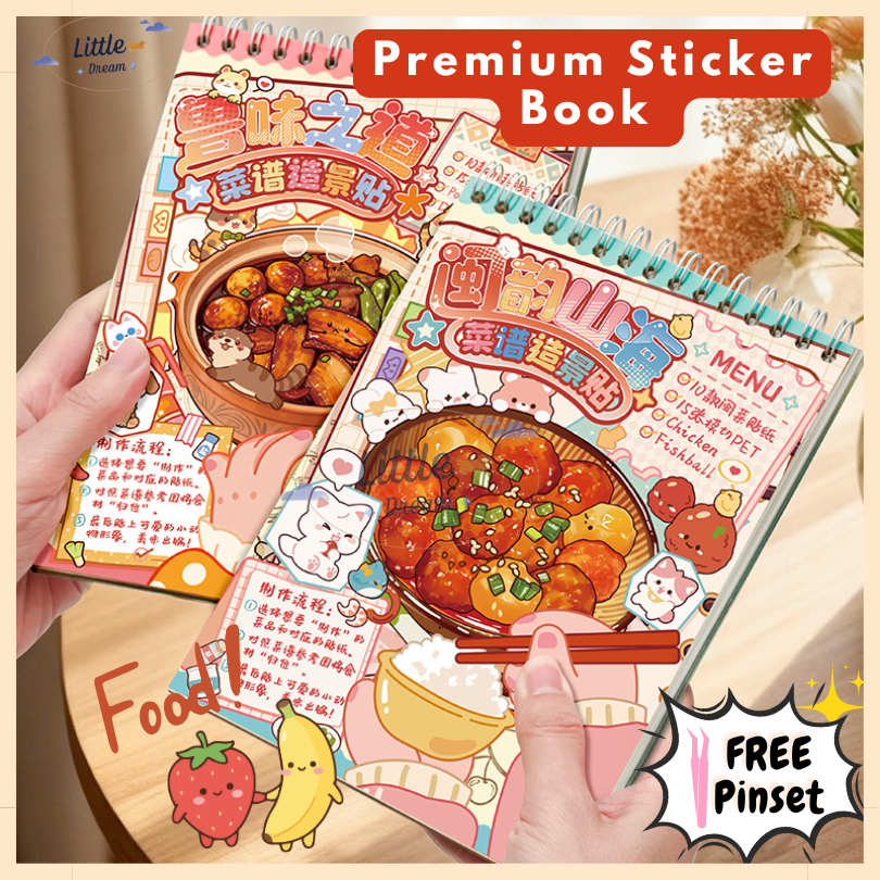 [ Food Series ] Premium Sticker Book 3D Decoration Creative Mainan Anak Lucu Korean Satisfying