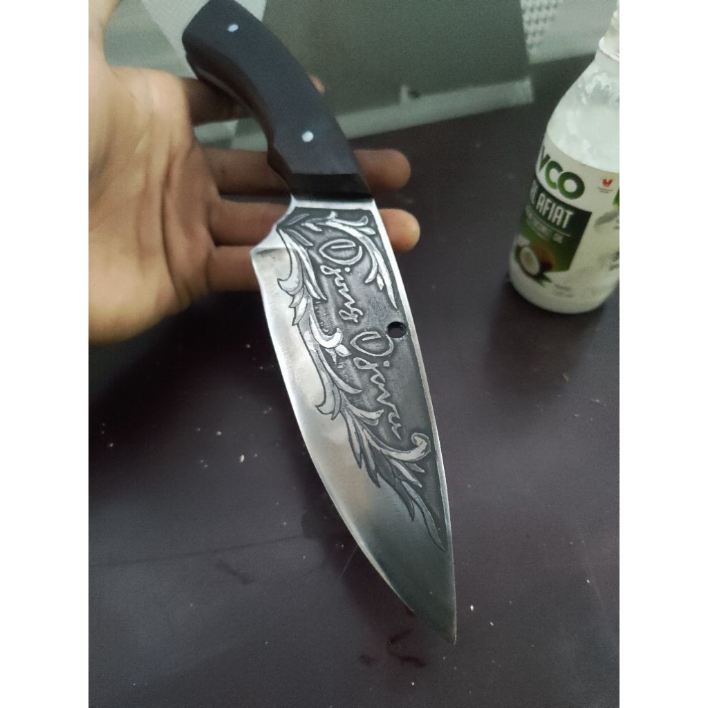 pisau dapur pisau survival hss d2 fulltang motif request nama