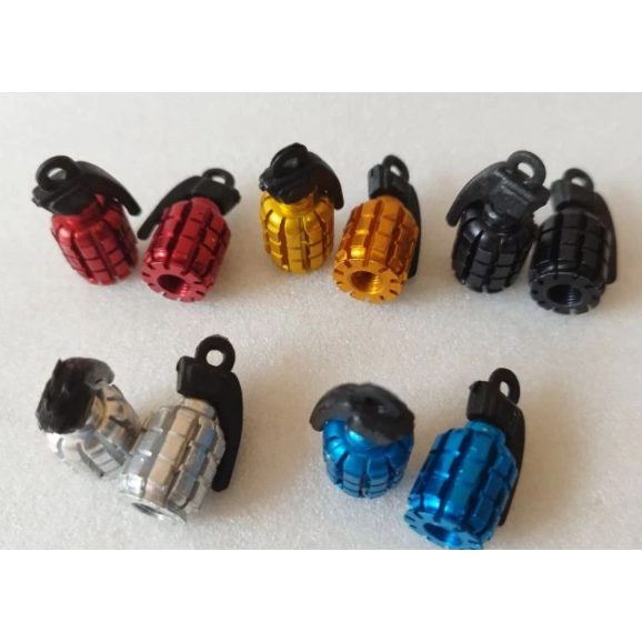 Tutup Pentil Ban Tubeless Motif Granat Bom CNC Universal Motor Mobil Pentil Variasi Keren
