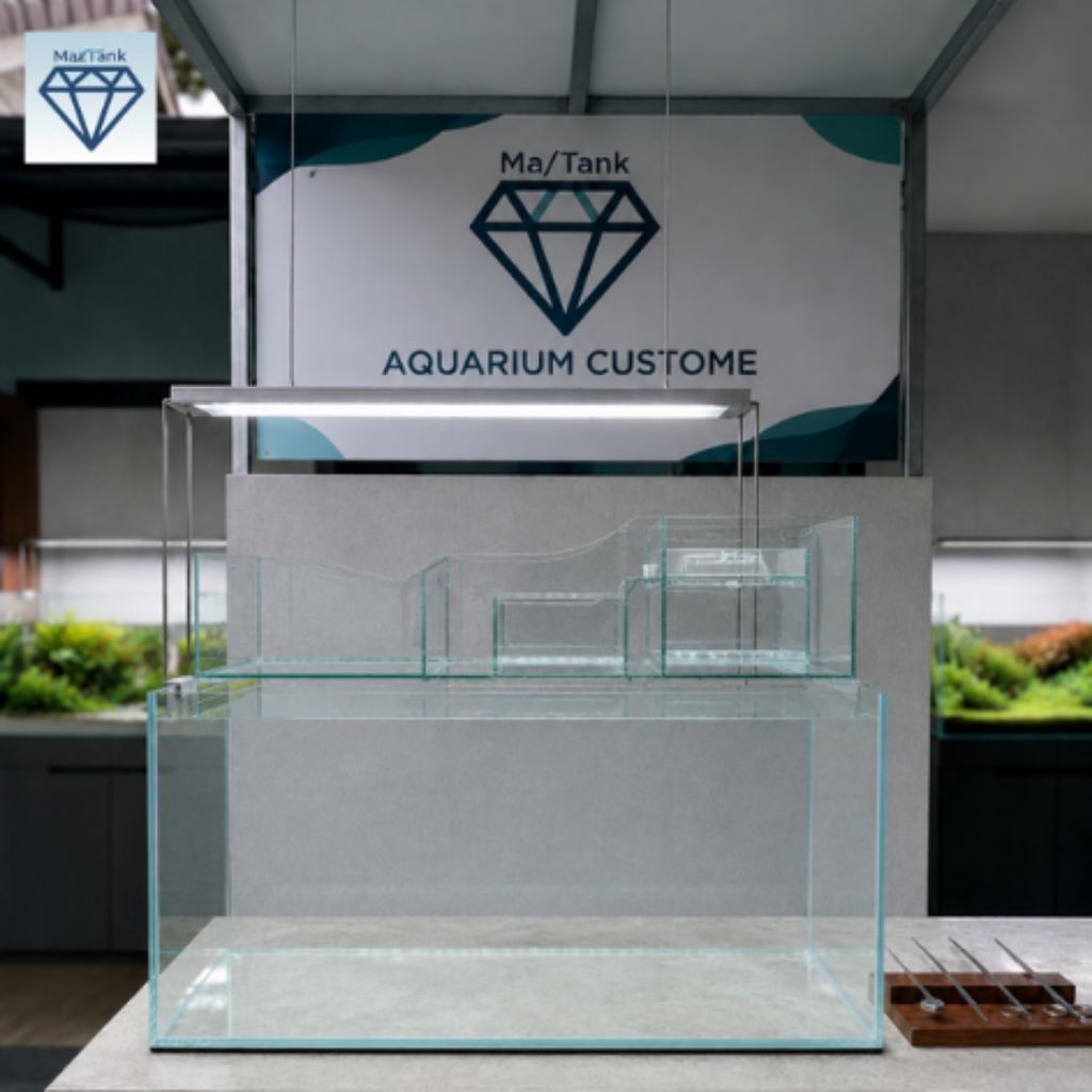 Aquarium 80cm Bonus Talang Air Chinnastyle - Tankmate Jumbo 80x40x40 Ketebalan Kaca 5mm - Aquarium T