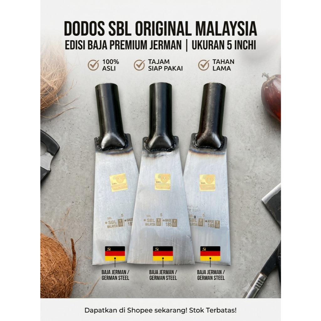 Dodos Sawit SBL Original Malaysia Siap Pakai - Alat Panen Kelapa Sawit Baja Asli Kolong Bulat / Kota