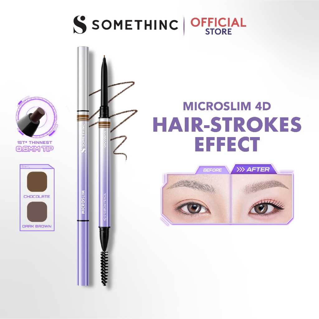 SOMETHINC Microslim 4D Eyebrow Pencil 0.8mm - Pensil Alis Kecil Tipis Tahan Lama Natural Presisi Mic