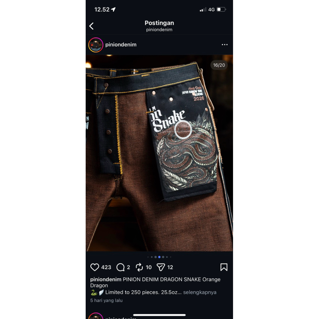 pinion denim dragon snake
