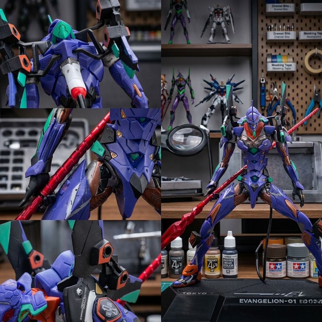 Figure Unit -01 EVA-01 Evangelion 28cm With Spear of Longinus - Blister & Box