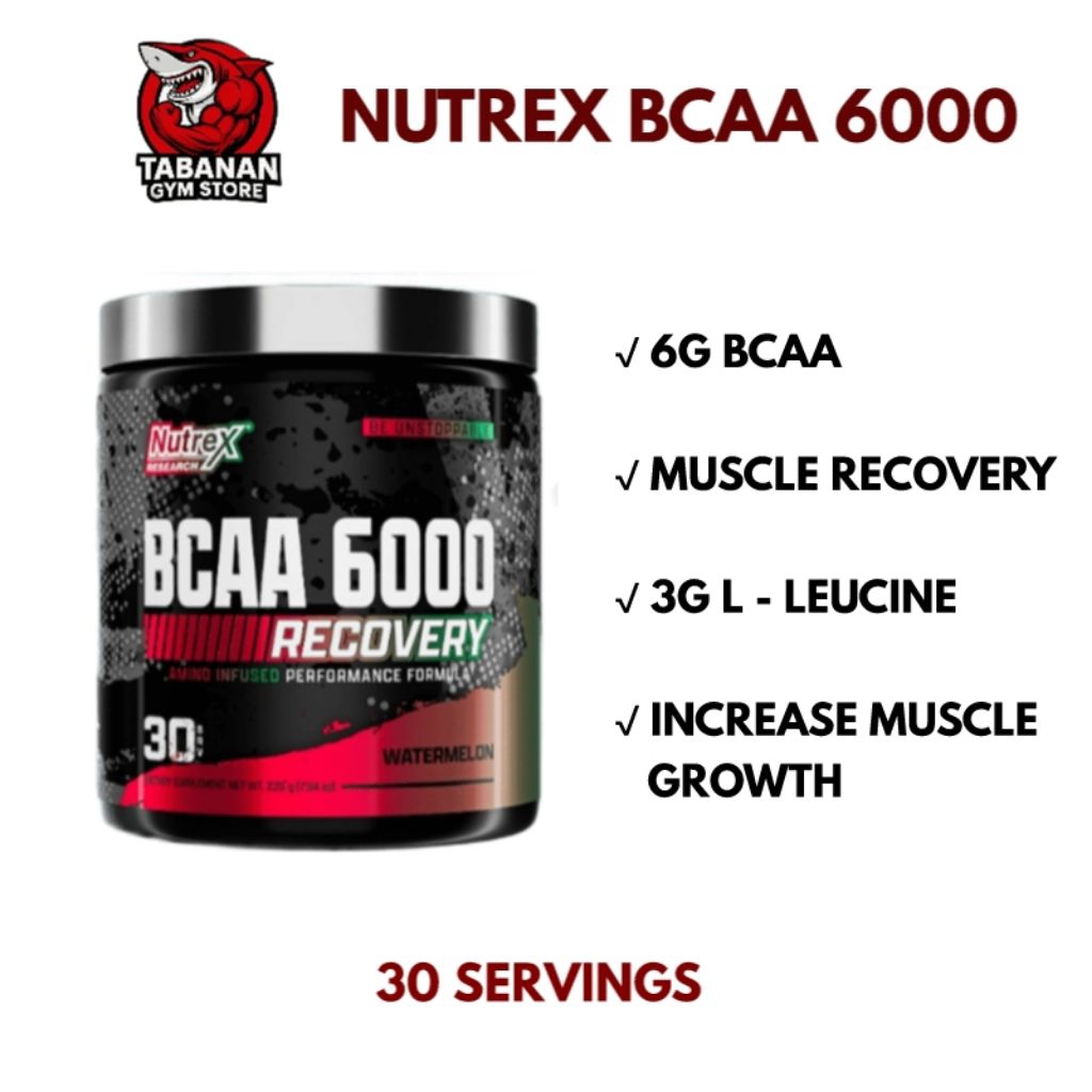 (PROMO) Nutrex USA BCAA 6000 Amino Acid 30 Servings Membantu Pertumbuhan & Pemulihan Otot