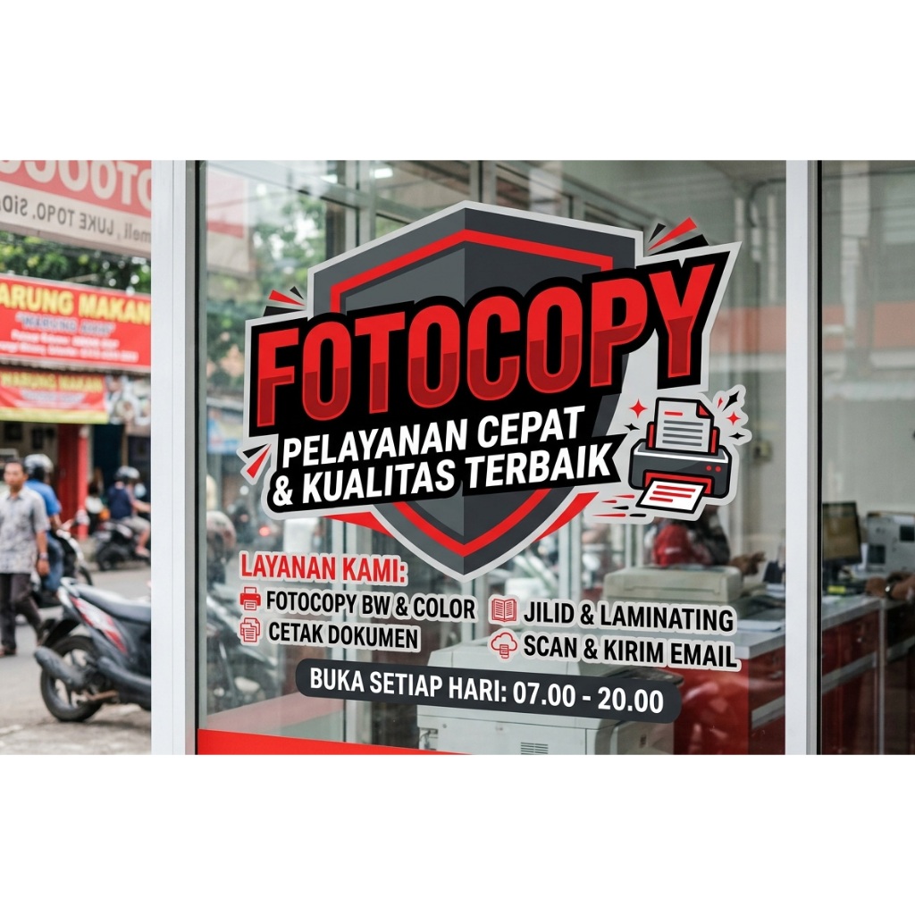 STIKER VINYL KACA TOKO CUTING KISS FOTOCOPY (BISA CUSTOM)