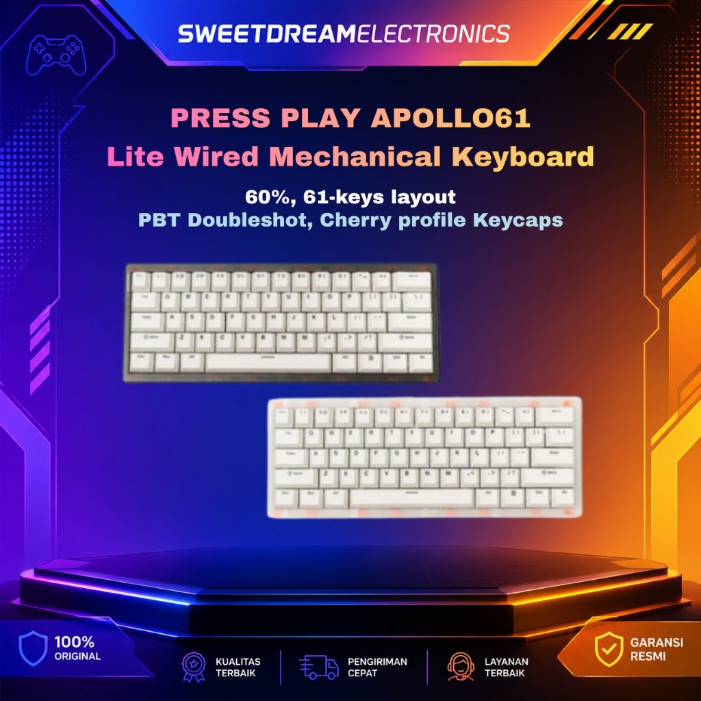 Press Play Apollo61 / Apollo-61 Lite Wired Mechanical Keyboard VIA