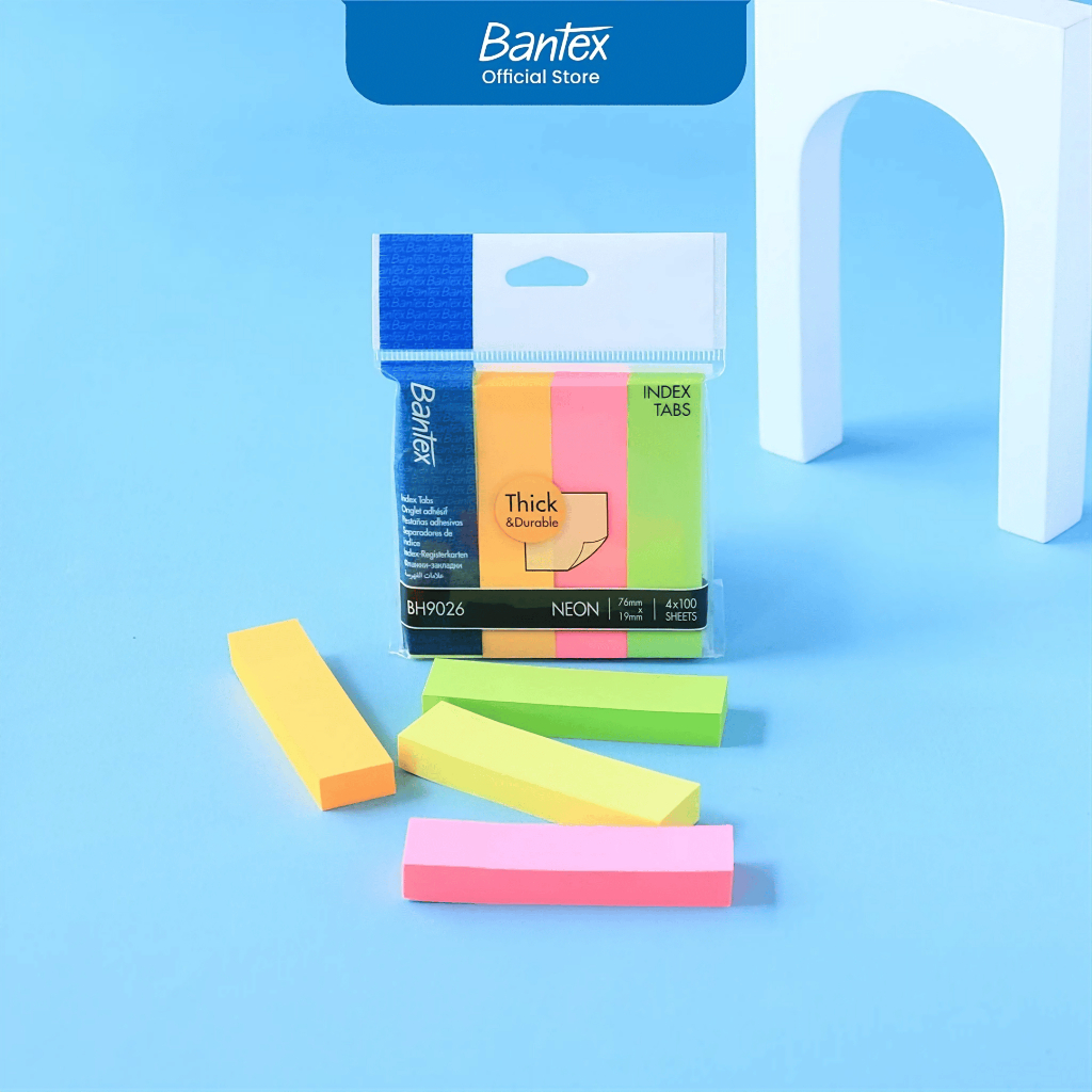 Bantex Index Tabs / Pembatas Halaman Kertas Polos 4 Warna Tebal dan Tahan Lama BH9026