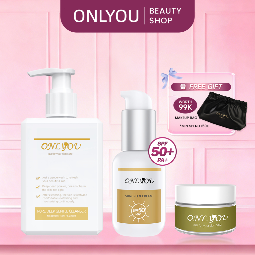 ONLYOU Whitening Cream 30G & ONLYOU Tinted Sunscreen SPF 50 PA+ 50G & ONLYOU Niacinamide Brightening