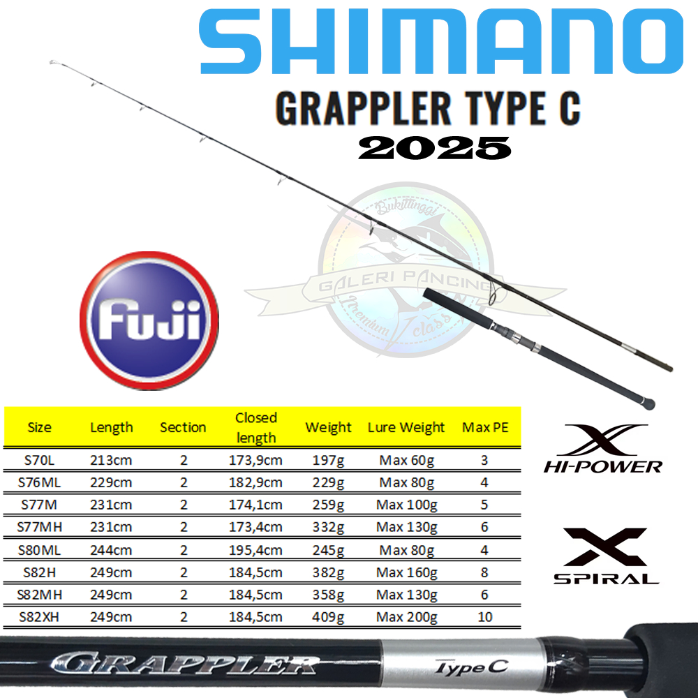 Joran Popping Shimano Grappler Type C 2025 PE 3 PE 4 PE 5 PE 6 PE 8 PE 10