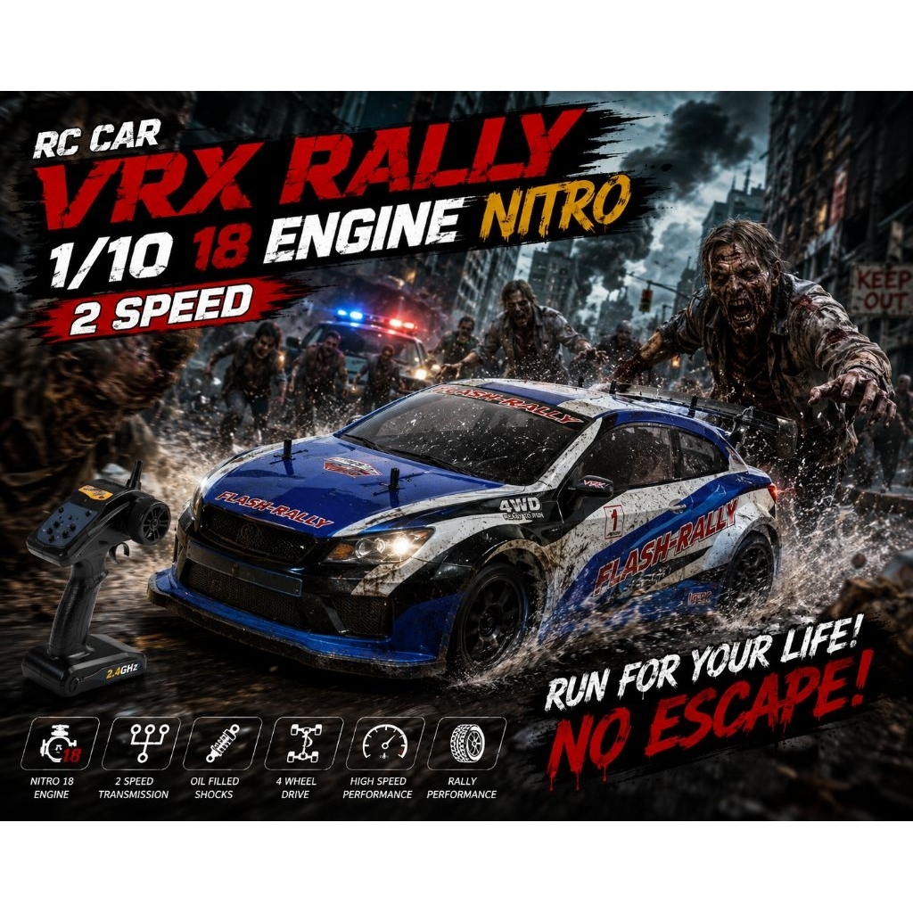 Rc Car VRX Rally 1/10 Nitro Engine Offroad RTR 2 SPEED