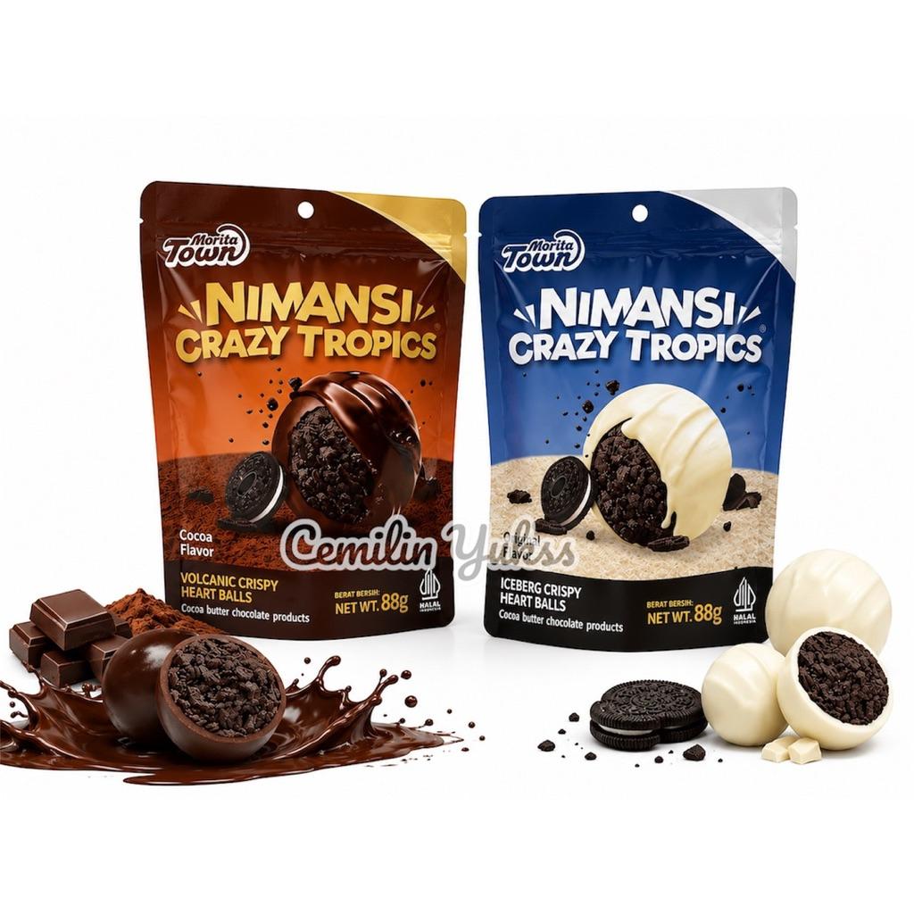 Morita Town Volcanic Crispy Balls Morita Town Iceberg Crispy Balls Coklat isi Biskuit