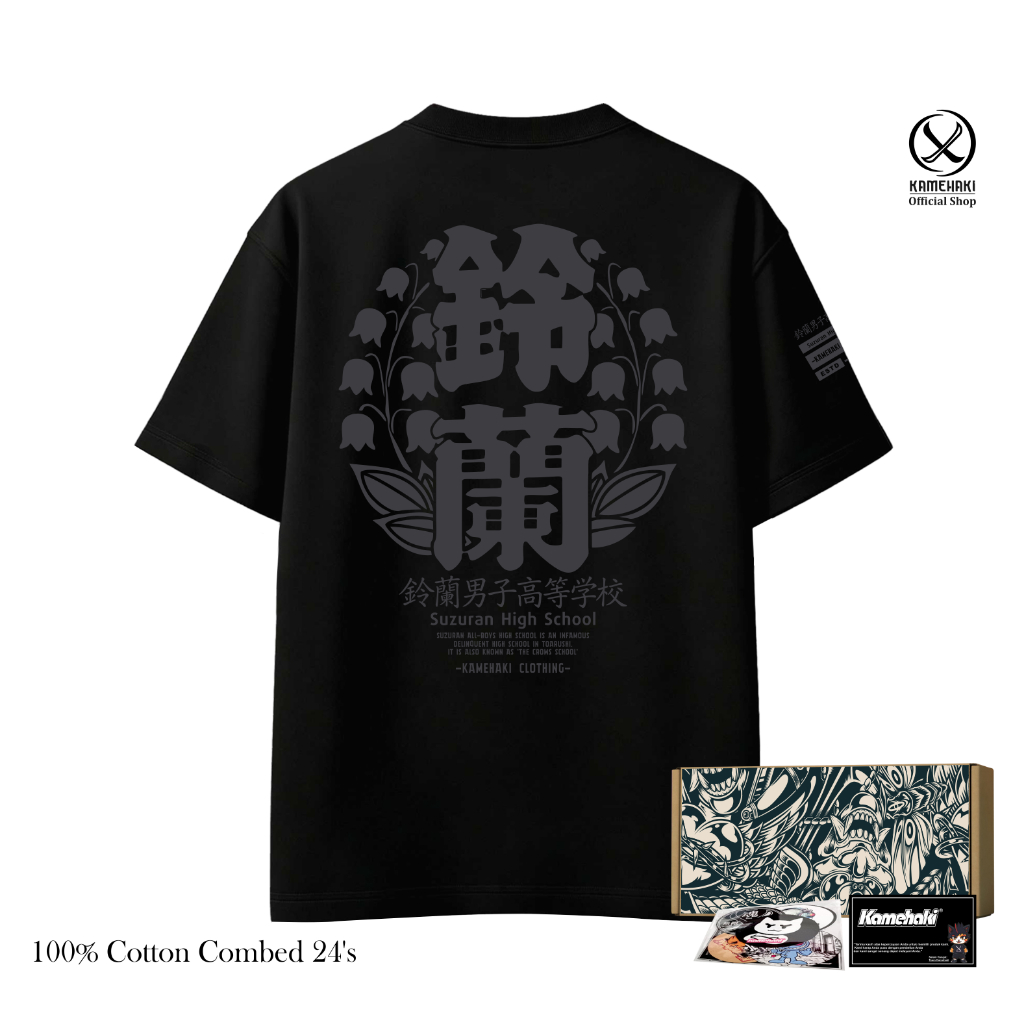 KAMEHAKI Kaos SUZURAN High School Crows Zero T-Shirt Pria Wanita Cotton Combed 24s Premium T-Shirt K