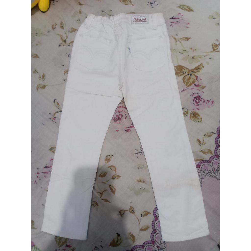 [MINUS ADA DI FOTO] CELANA JEANS PUTIH ANAK PEREMPUAN USIA 5 TAHUN BRAND LEVIS ASLI MURAH MERIAH