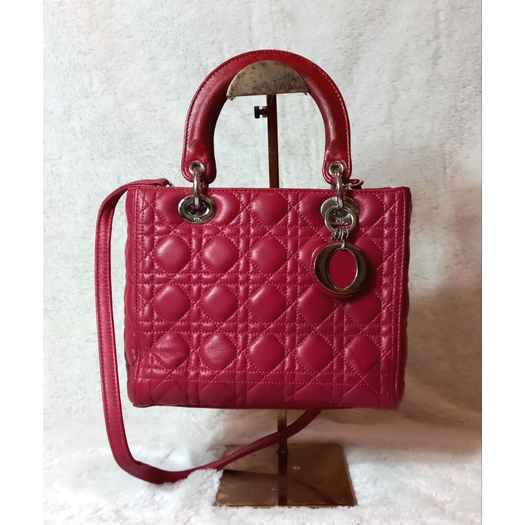 Tas Preloved Second Lady Dior* Doir Medium Lambskin
