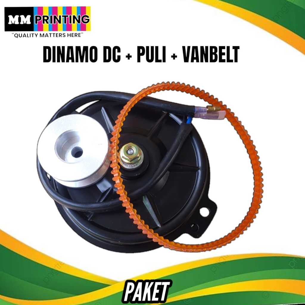 Paket Dinamo Dc 12 Volt + Puli + Vanbelt untuk Mesin Arumanis / Dinamo Harum Manis