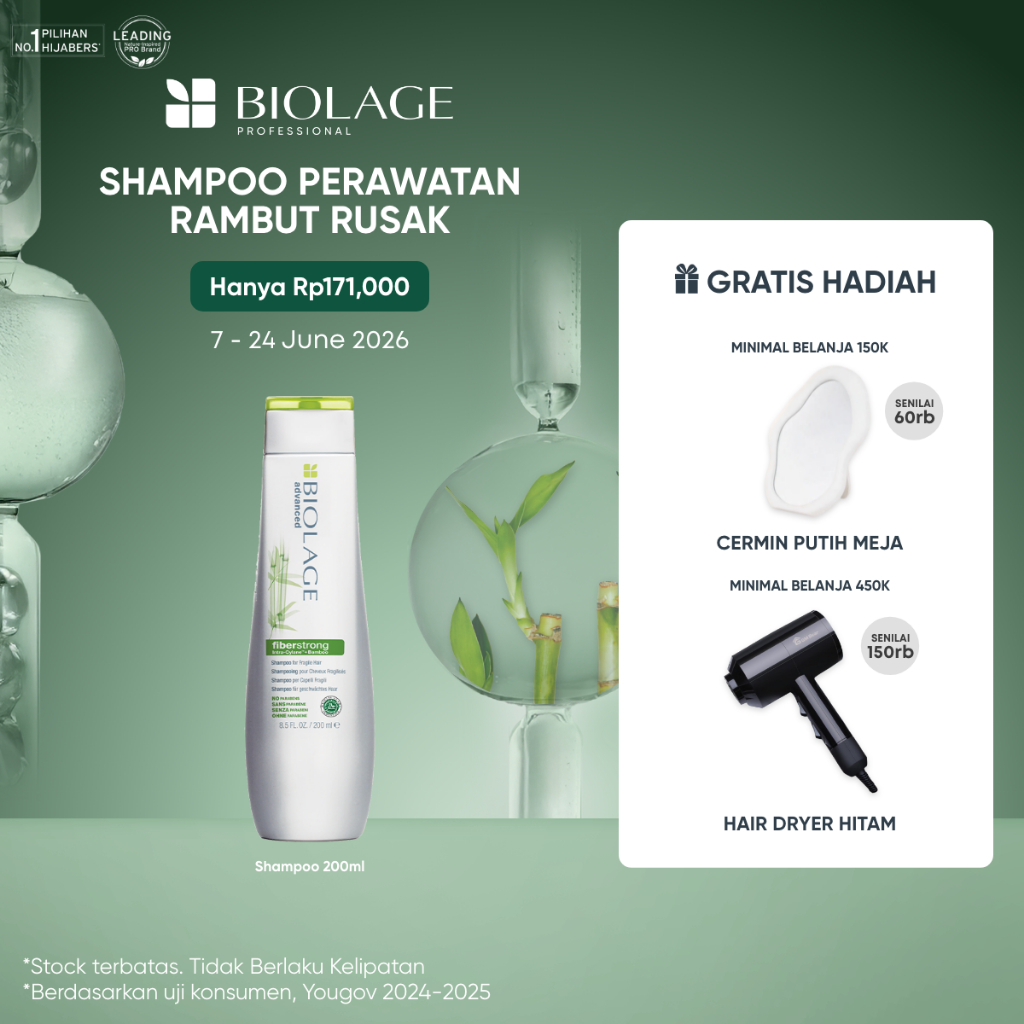 Biolage Indonesia Fiberstrong Shampoo 200 ml - Shampoo Professional Perawatan Rambut Rusak