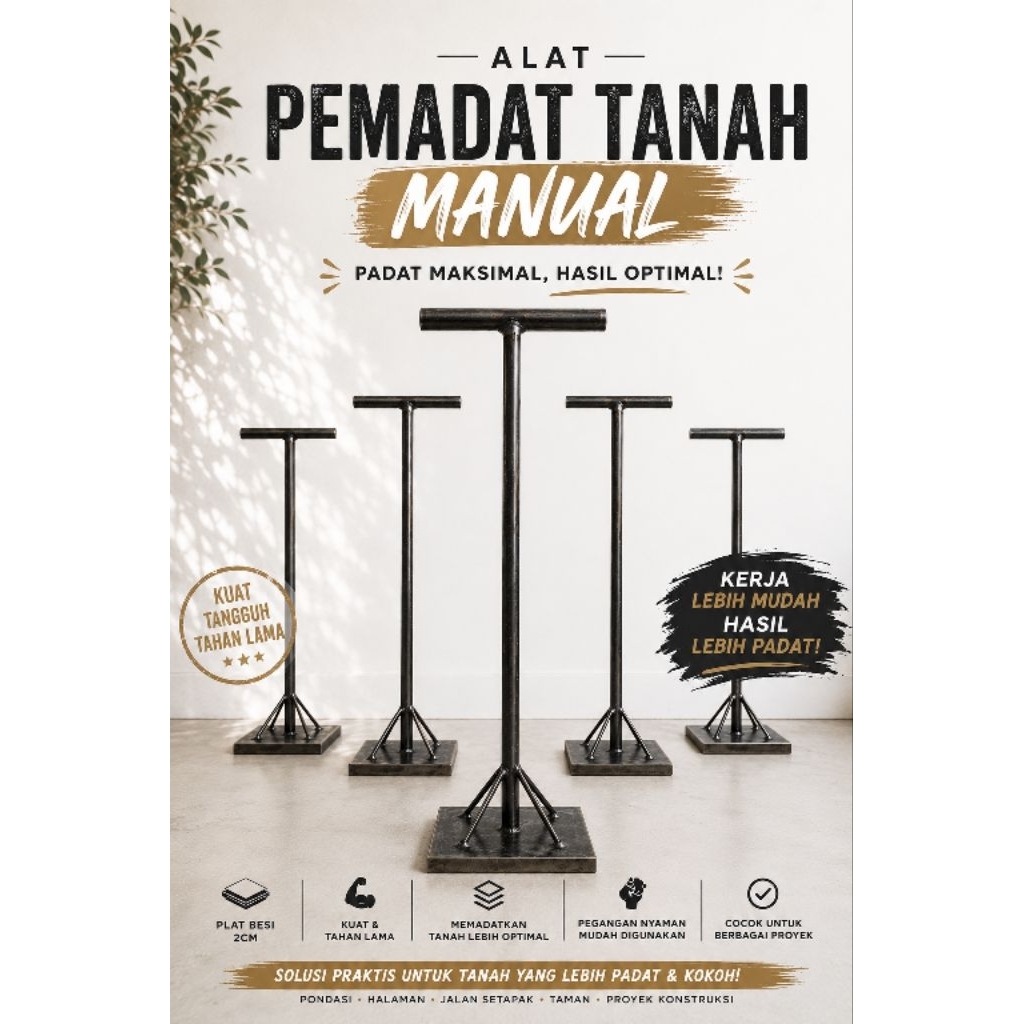 STAMPER STEMPER alat pemadat tanah manual bahan besi tebal