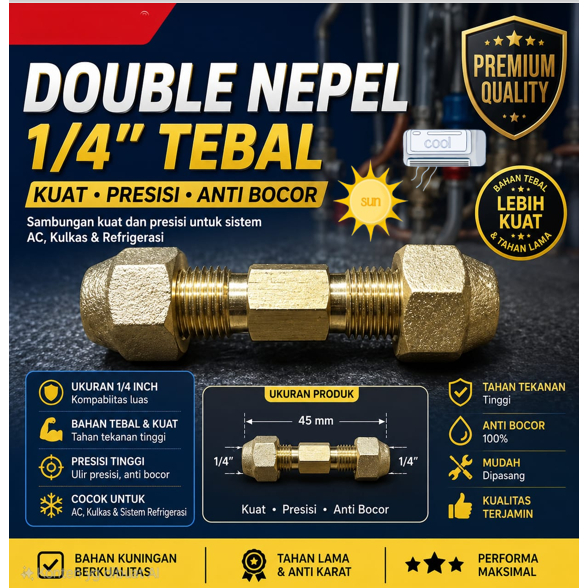 DOUBLE NEPEL AC UK 1/2  BUAT AC 1.5-2 PK