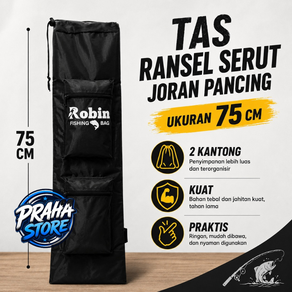TAS PANCING ROBIN RANSEL SERUT 75CM 90CM 100CM Anti Air Kuat Tas Joran Tegek
