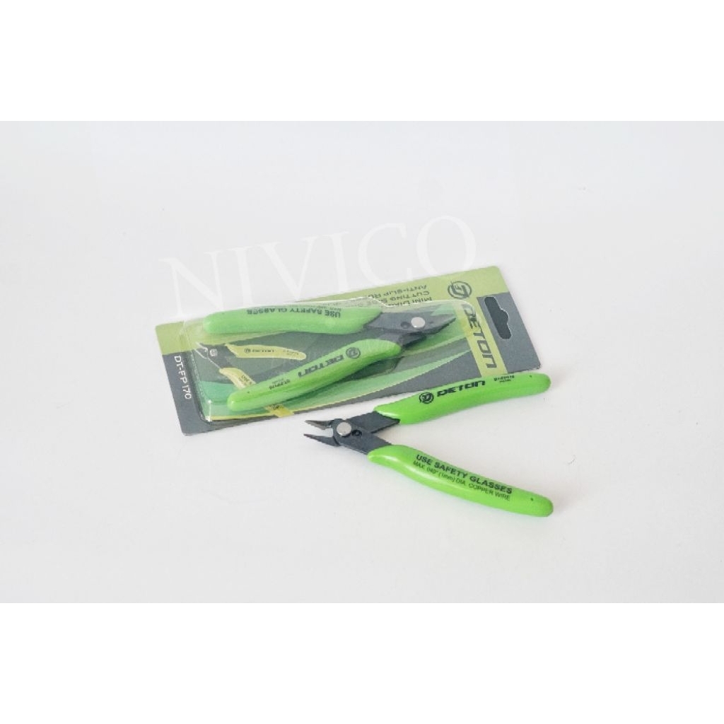 Deton Tang Komponen Elektronik Mini Diagonal Pliers Cutter DT FP 170 Hijau Praktis untuk Pekerjaan Elektronik