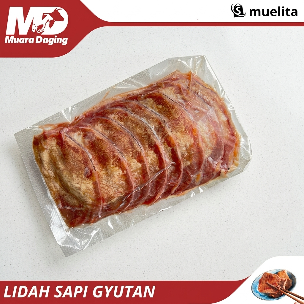 MD FARM GrassFed Lidah Sapi Iris Tipis (GYUTAN) 250gr - BEEF BEBAS Hormon & Antibiotik