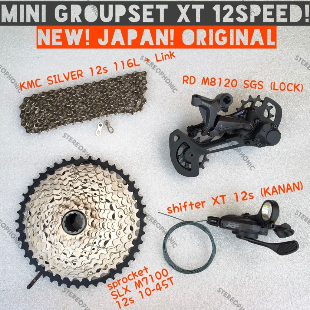 NEW ORIGINAL mini Groupset XT M8100 12speed sprocket Microspline SLX M7100 10-45T Chain KMC SILVER 1