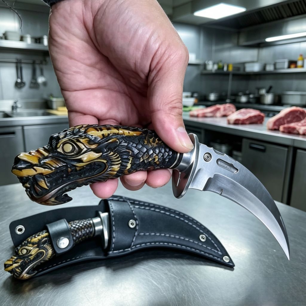Pisau antik pisau karambit kukucurit motif ukiran naga
Krambit resin