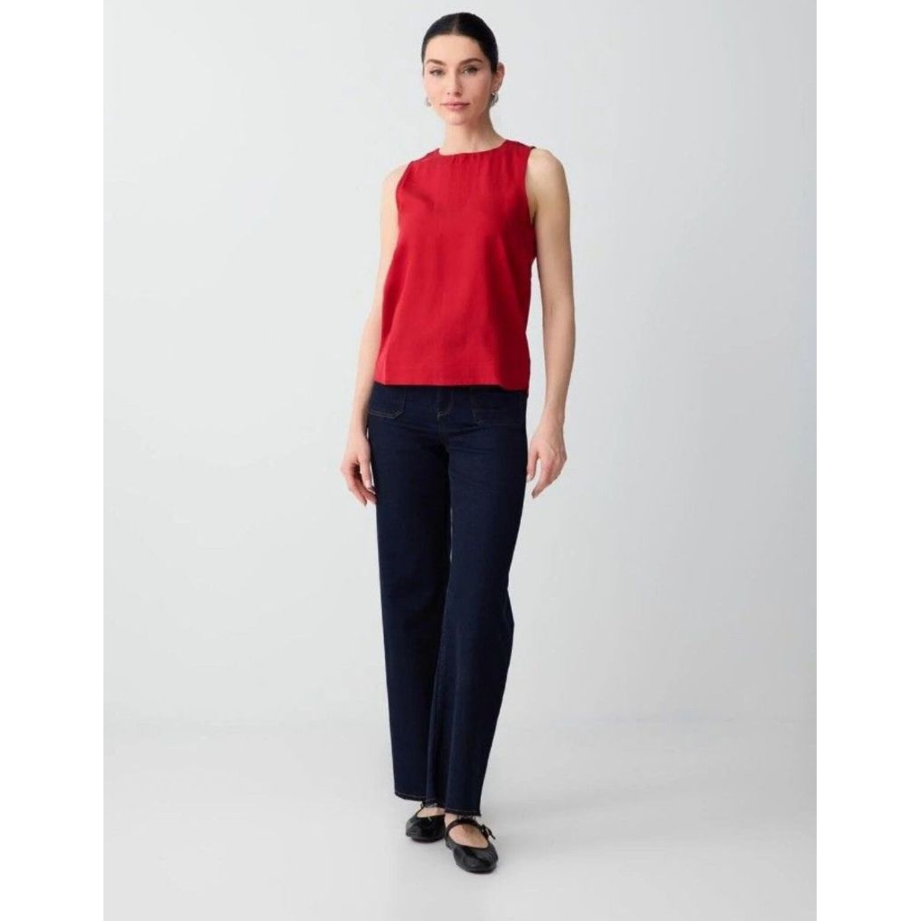 ZARA WOMAN SLEEVELESS BLOUSE IN RED