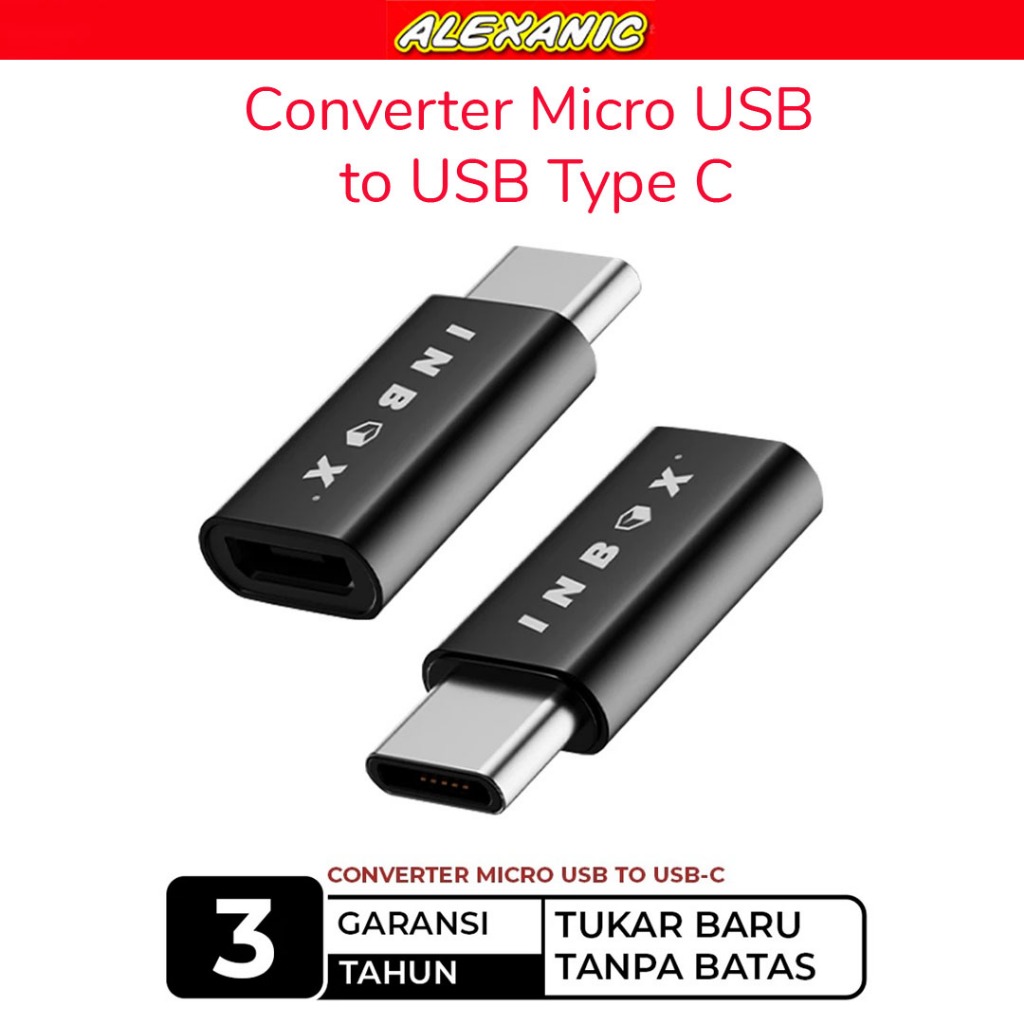 INBOX Converter Micro to Type C | Adapter OTG Connector Adaptor MIcro to Type C |  Konektor Micro to
