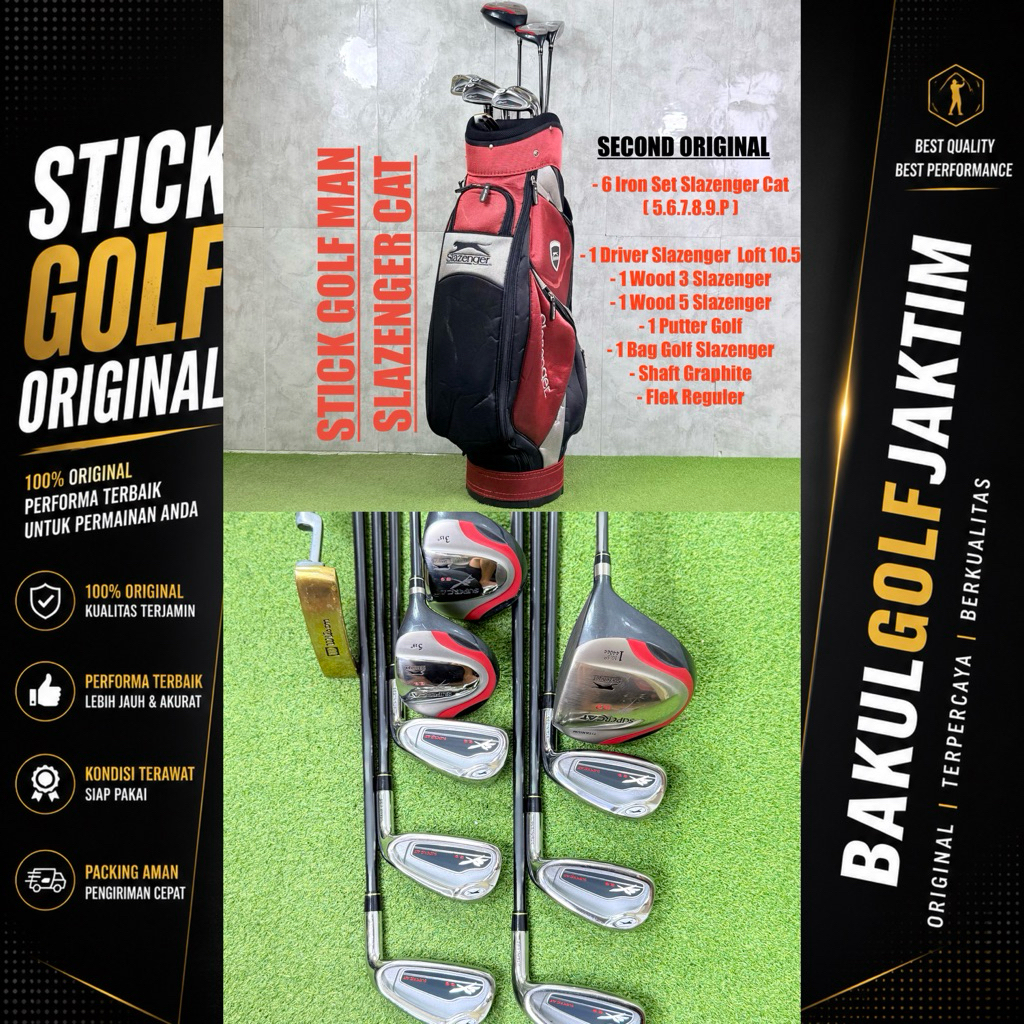 Paket Stick Golf Slazenger Golf Fullset Bag Golf Bekas Original