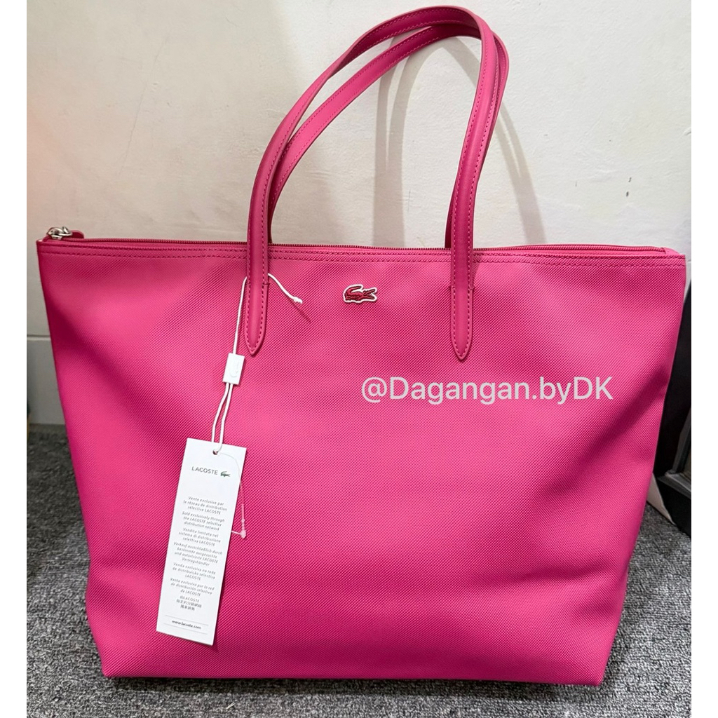 Tas Lacoste Tote Bag Size Large Original 100% Pink Magenta
