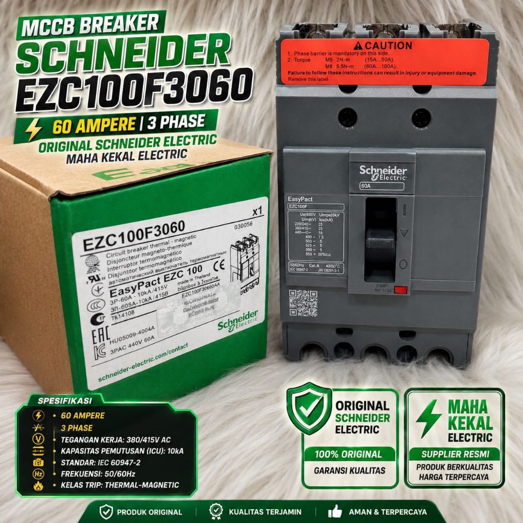 mccb breaker Schneider 60a ezc100f3060 3phase original mccb 60a breaker 60a nfb 60a mccb breaker Sch